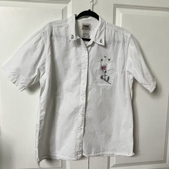 Northern Reflections Tops - Vintage Northern Reflections Shirt Womens XL Bee Flower Embroidered Granny 90s